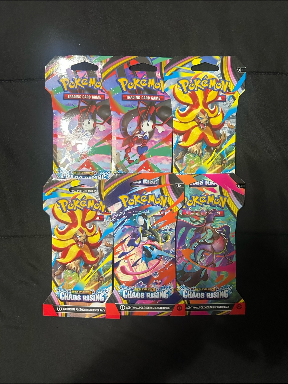 Pokemon Chaos Rising Booster Sleeves Lot of 6 Brand New
